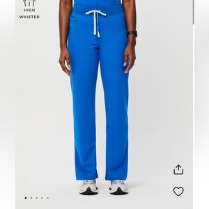 Figs high waisted Livingston basic scrub pant - royal blue